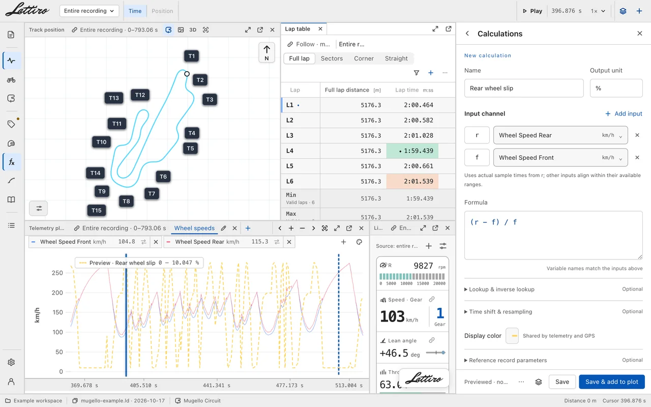 Formula editor: inputs, units and preview